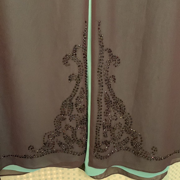 Windsmoor Navy Blue Cape, Turquoise Lining, Beaded,Size 14, 100% Polyester - Picture 5 of 10